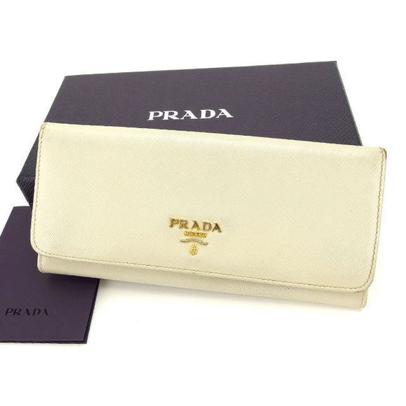 Prada long bifold Wallet beige - Picture 1 of 6